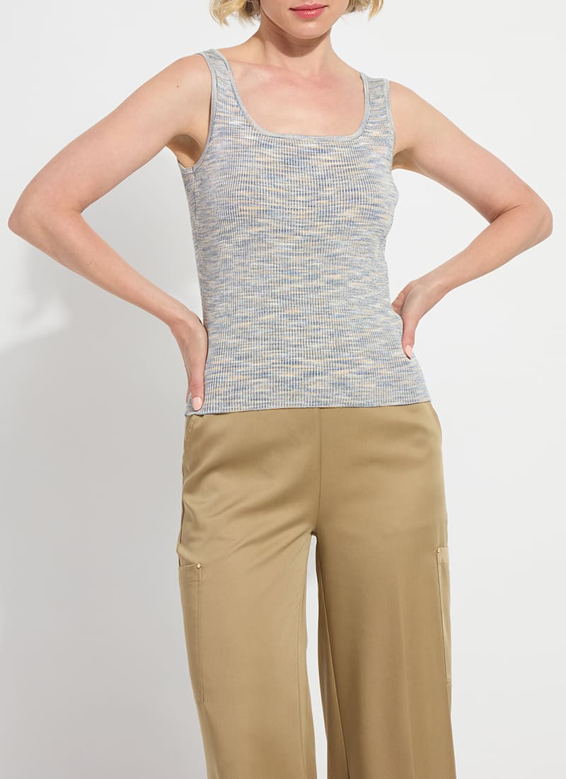 Lysse Junie Space Dye Rib Tank Umber Blue Multi