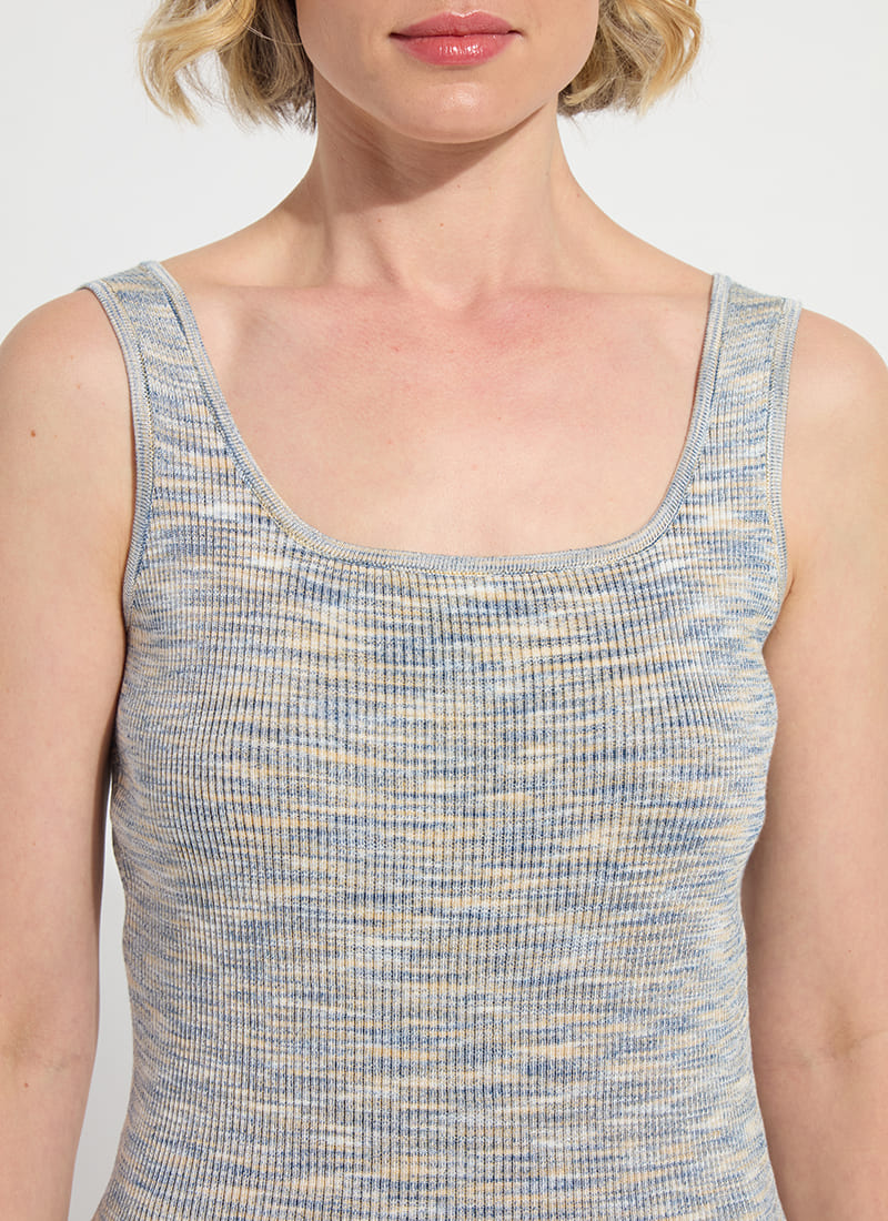 Lysse Junie Space Dye Rib Tank Umber Blue Multi