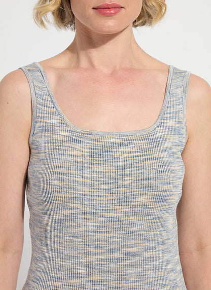 Lysse Junie Space Dye Rib Tank Umber Blue Multi