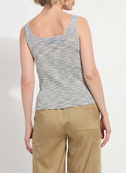 Lysse Junie Space Dye Rib Tank Umber Blue Multi