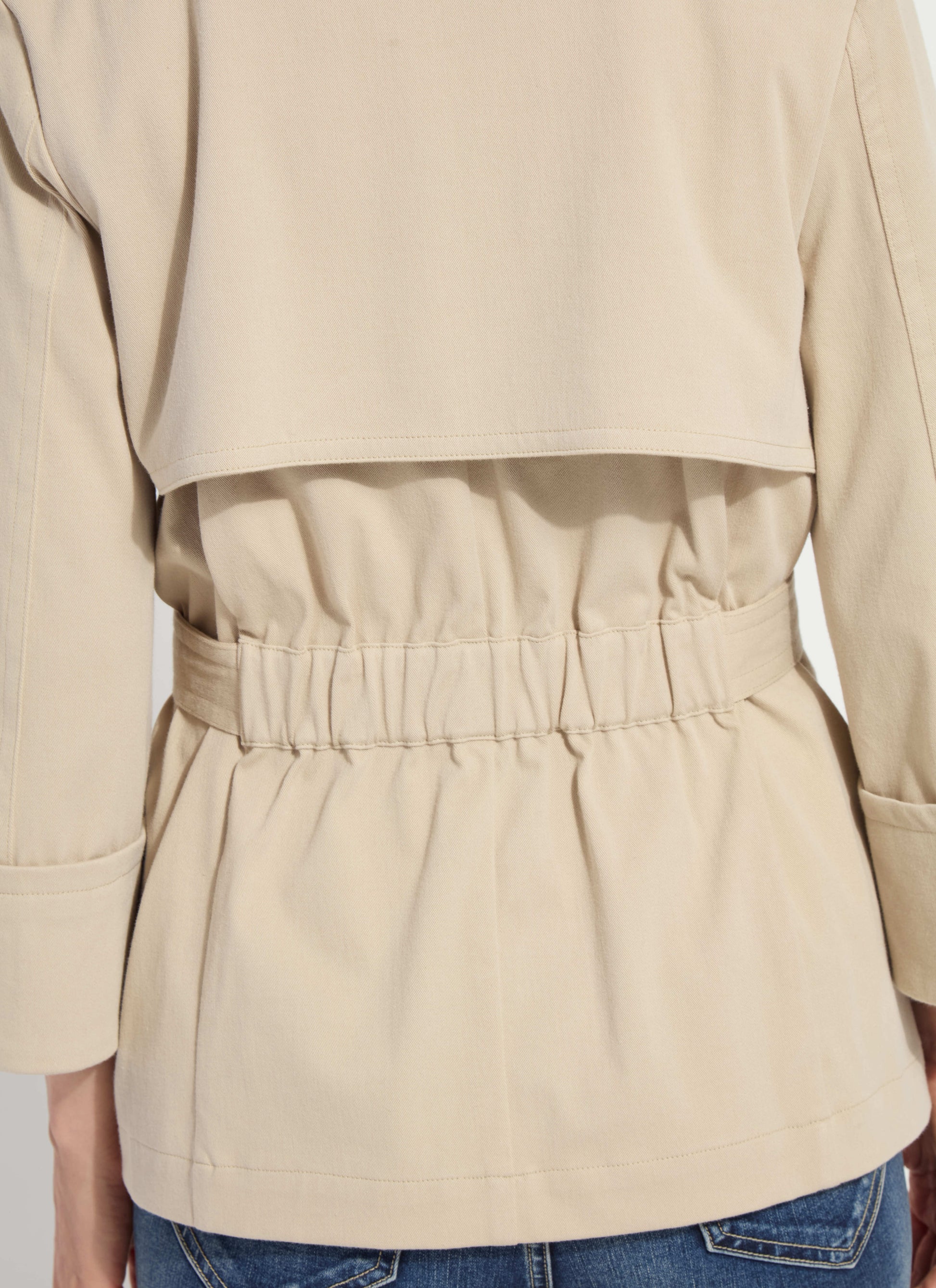Lysse Dakota Cotton Cropped Trench Crisp Khaki