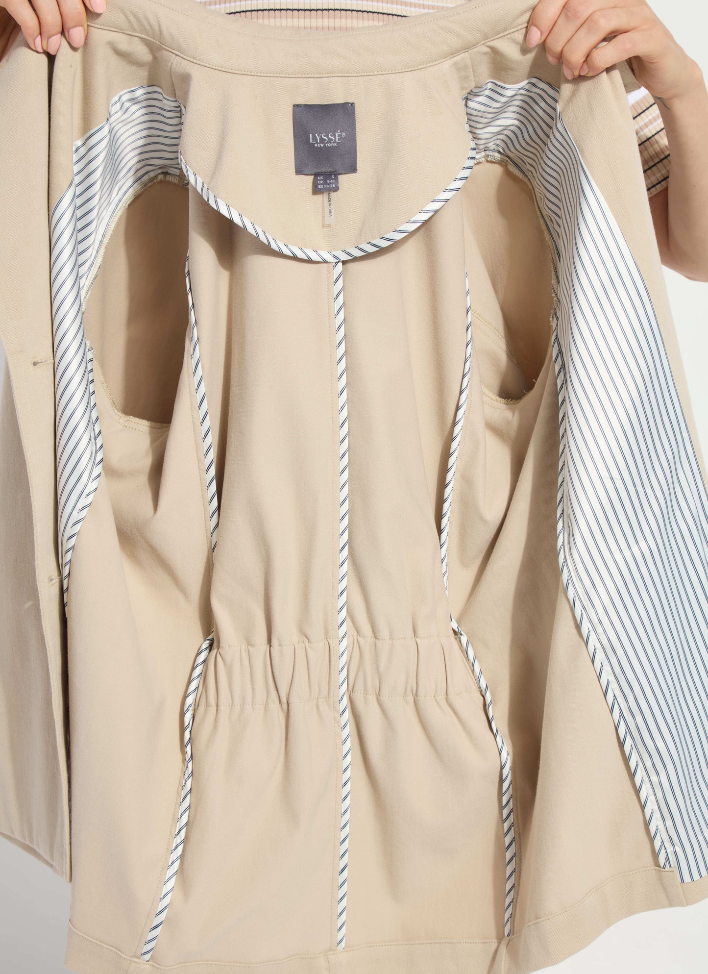 Lysse Dakota Cotton Cropped Trench Crisp Khaki