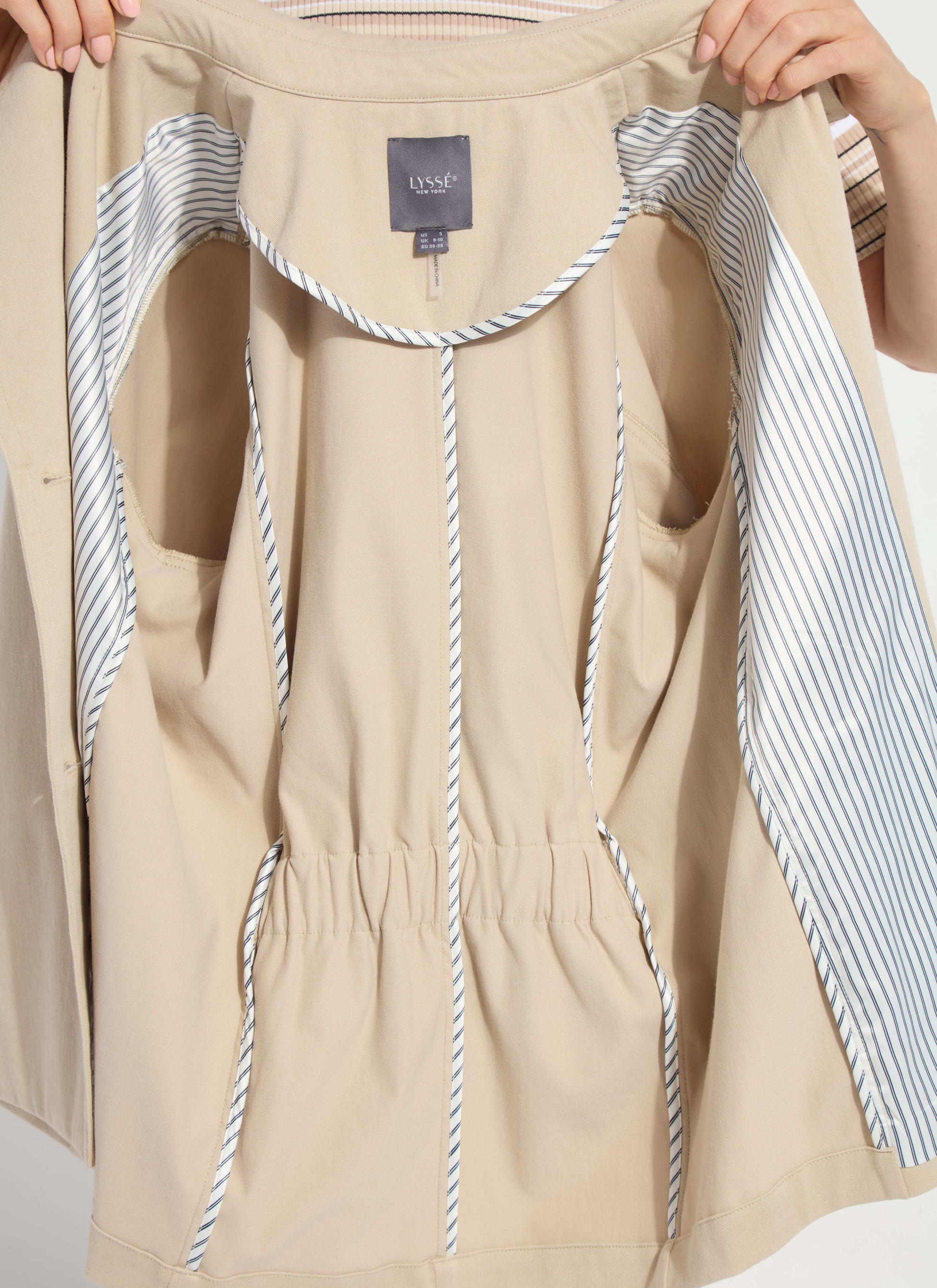 Lysse Dakota Cotton Cropped Trench Crisp Khaki