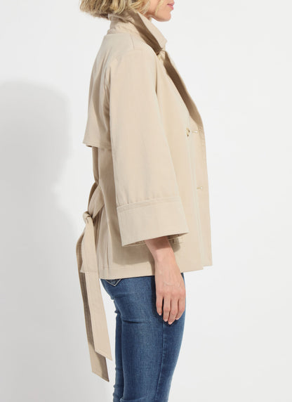 Lysse Dakota Cotton Cropped Trench Crisp Khaki