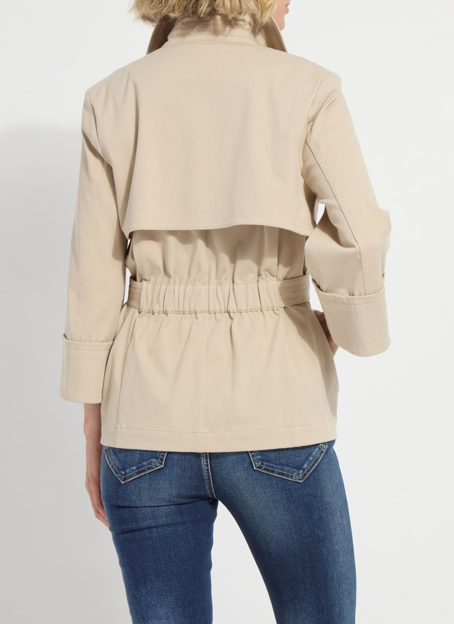 Lysse Dakota Cotton Cropped Trench Crisp Khaki