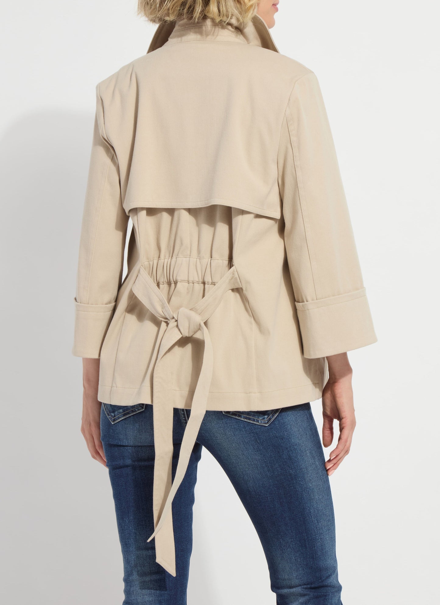 Lysse Dakota Cotton Cropped Trench Crisp Khaki