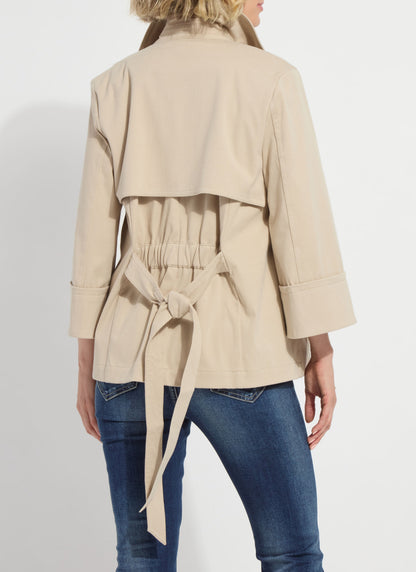 Lysse Dakota Cotton Cropped Trench Crisp Khaki
