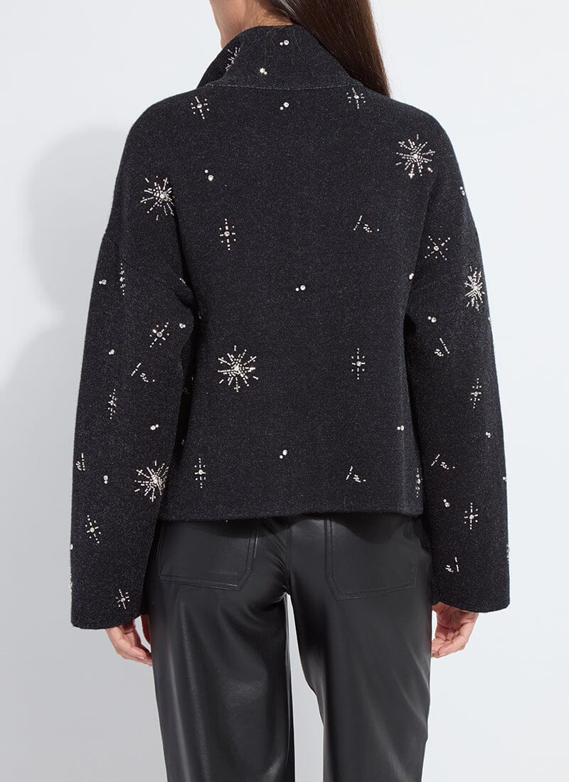 Lysse Scottie Embellished Knit Jacket Charcoal/Light Pewter