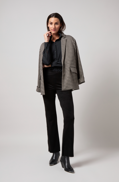 Lysse Colleen Metallic Relaxed Blazer Silver Foil Check
