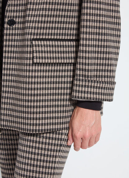 Lysse Colleen Metallic Relaxed Blazer Silver Foil Check
