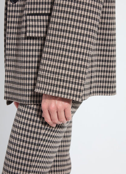 Lysse Colleen Metallic Relaxed Blazer Silver Foil Check
