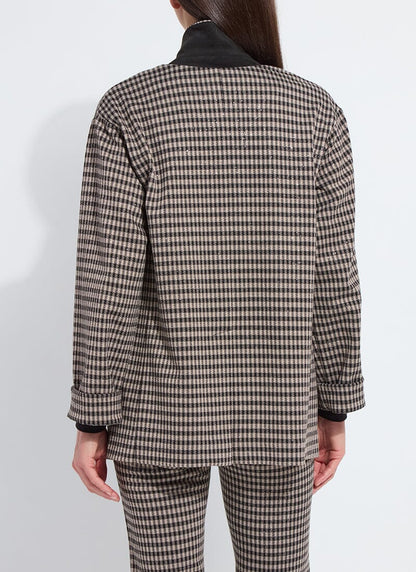 Lysse Colleen Metallic Relaxed Blazer Silver Foil Check