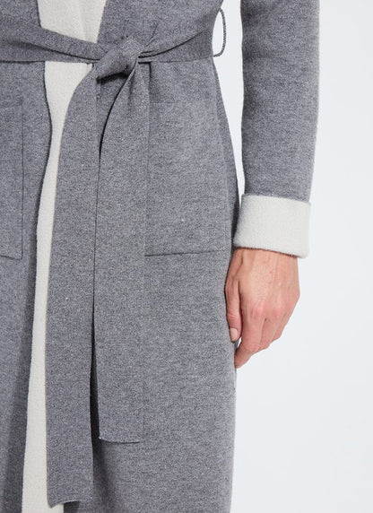 Lysse Juliette Fringed Sweater Coat Grey Melange/Light Pewter