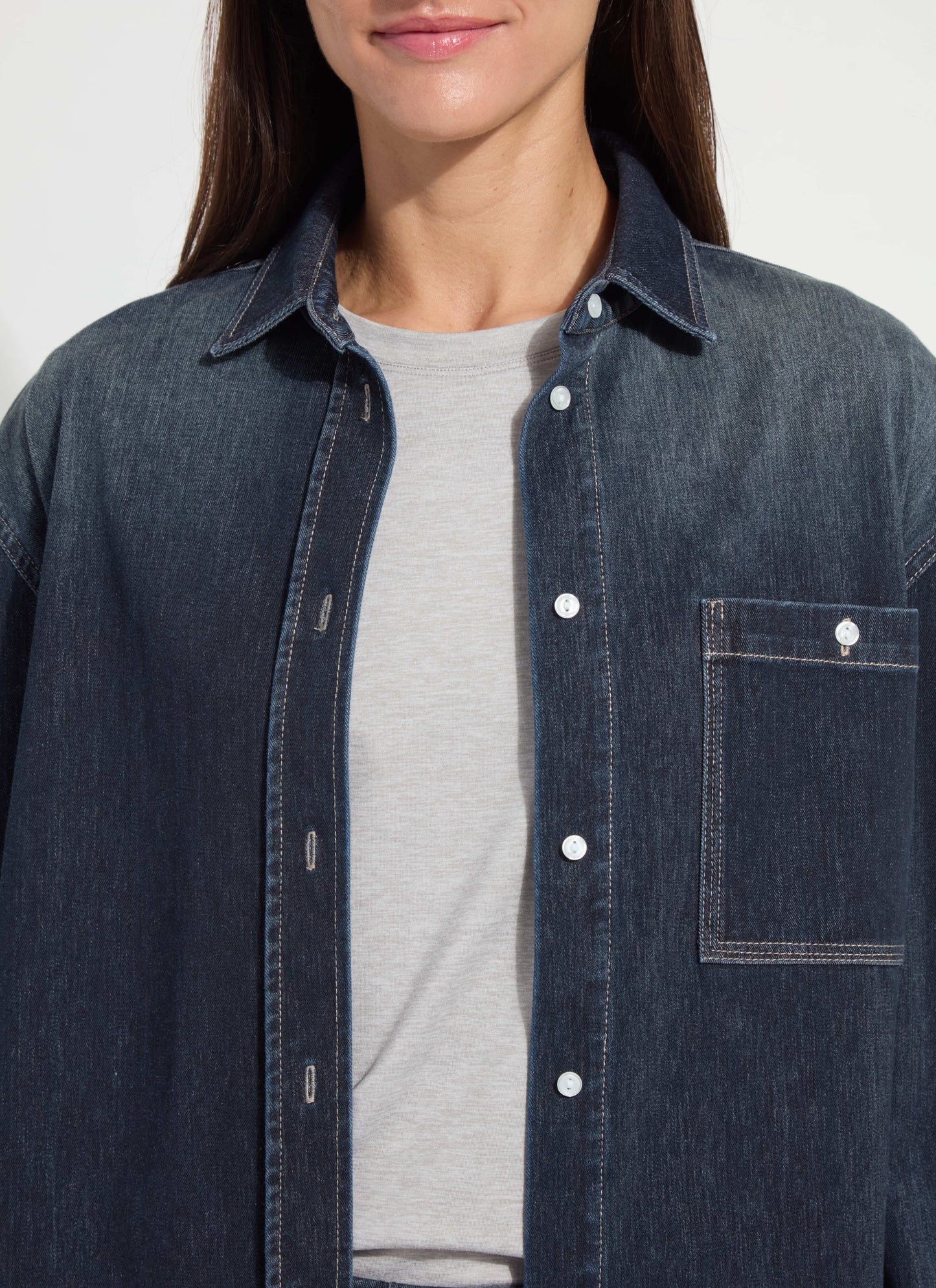 Lysse Cassidy Denim Shacket Indigo