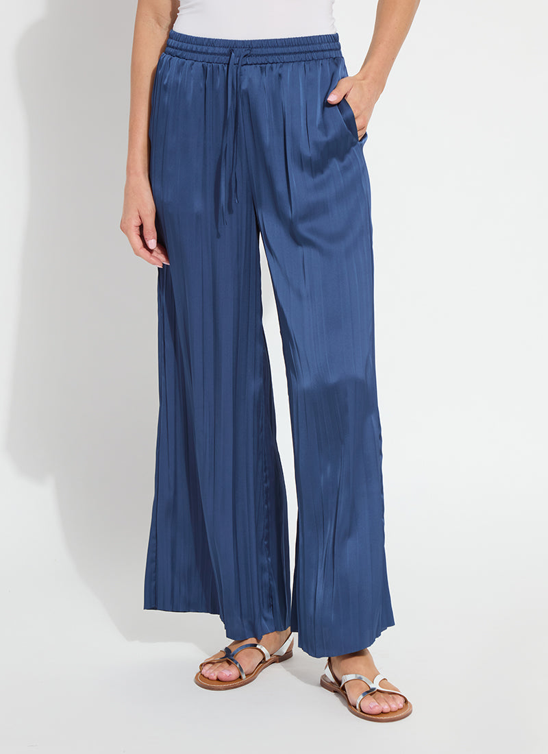 Lysse The Packable Pleated Palazzo Pant - Capri Blue (28" Inseam) Capri Blue