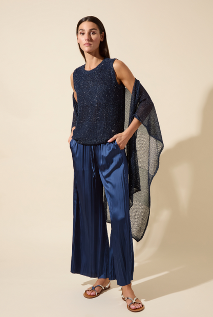 Lysse The Packable Pleated Palazzo Pant - Capri Blue (28" Inseam) Capri Blue