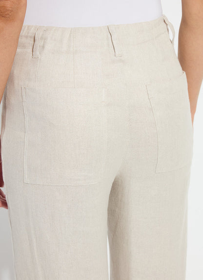 Lysse Gabriela Linen Hi Waist Pintuck Wide Leg Pant (29.5" Inseam) Flax Linen