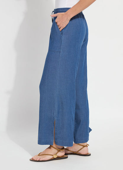 Lysse Lilia Drawstring Ankle Wide Leg Pant (28" Inseam) Mid Wash