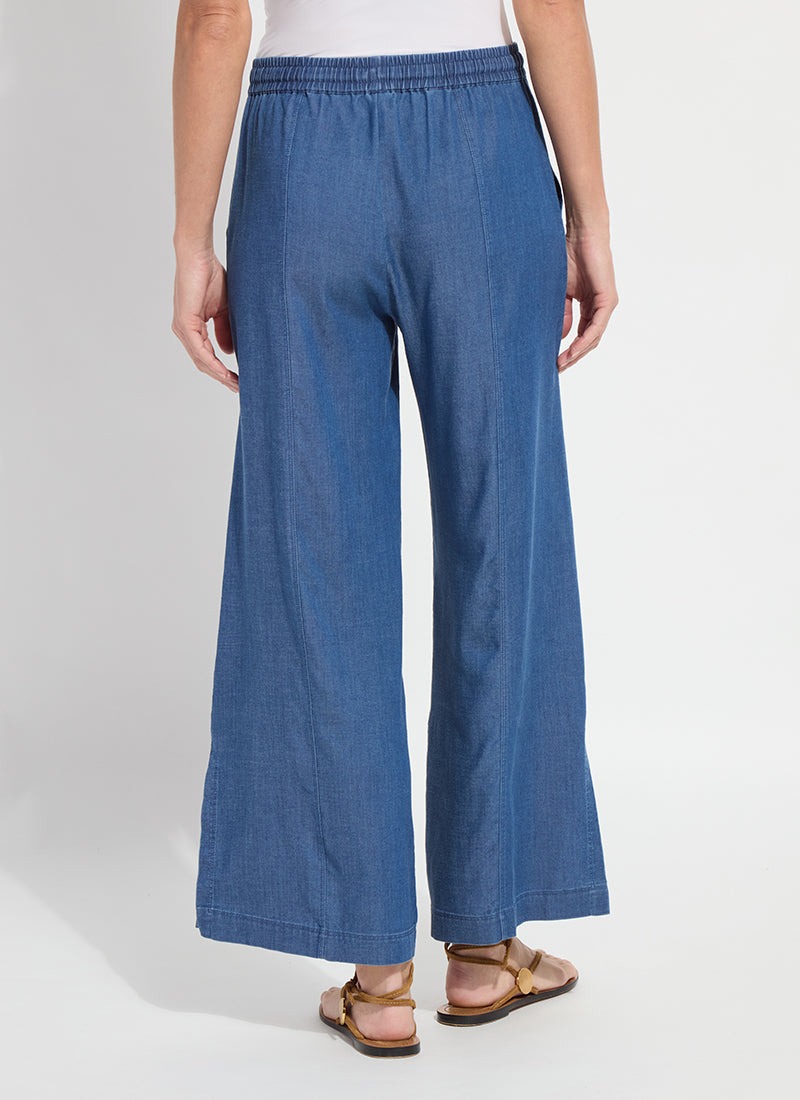 Lysse Lilia Drawstring Ankle Wide Leg Pant (28" Inseam) Mid Wash