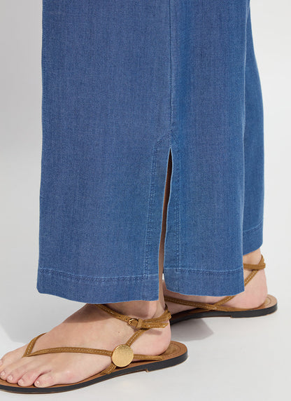 Lysse Lilia Drawstring Ankle Wide Leg Pant (28" Inseam) Mid Wash