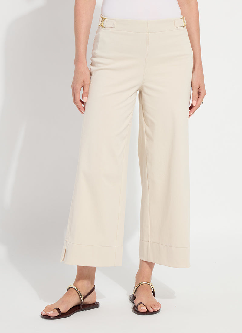 Lysse Nylah Detail Wide Leg Crop Pant (26" Inseam) Crisp Chino