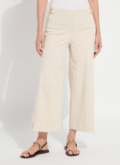 Lysse Nylah Detail Wide Leg Crop Pant (26" Inseam) Crisp Chino