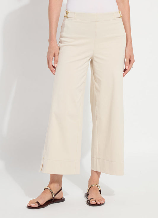 Lysse Nylah Detail Wide Leg Crop Pant (26" Inseam) Crisp Chino