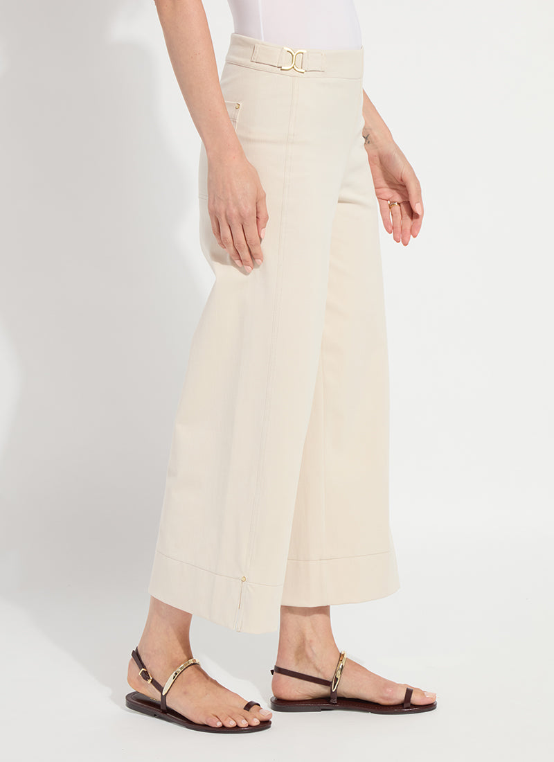 Lysse Nylah Detail Wide Leg Crop Pant (26" Inseam) Crisp Chino