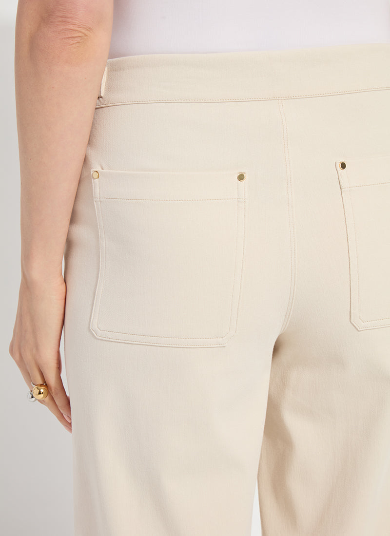 Lysse Nylah Detail Wide Leg Crop Pant (26" Inseam) Crisp Chino