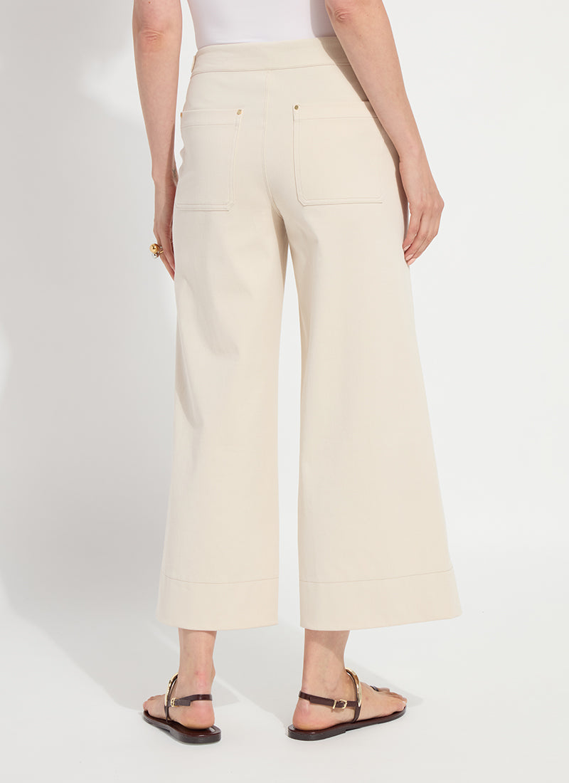 Lysse Nylah Detail Wide Leg Crop Pant (26" Inseam) Crisp Chino