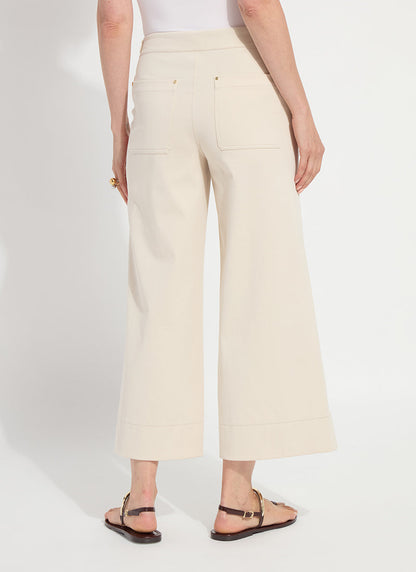 Lysse Nylah Detail Wide Leg Crop Pant (26" Inseam) Crisp Chino