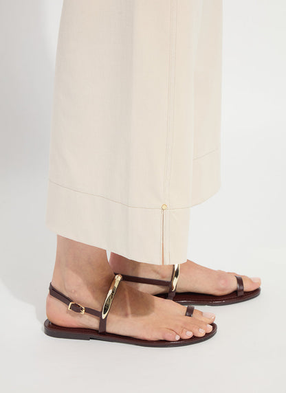 Lysse Nylah Detail Wide Leg Crop Pant (26" Inseam) Crisp Chino