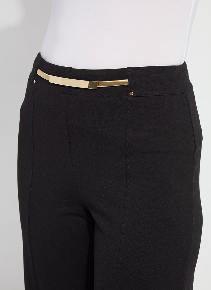 Lysse Ari Wide Leg Crop Fringe Belted Pant (24" Inseam) Black