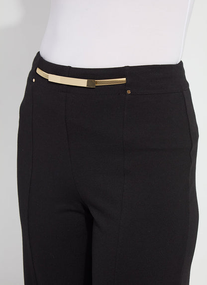 Lysse Ari Wide Leg Crop Fringe Belted Pant (24" Inseam) Black