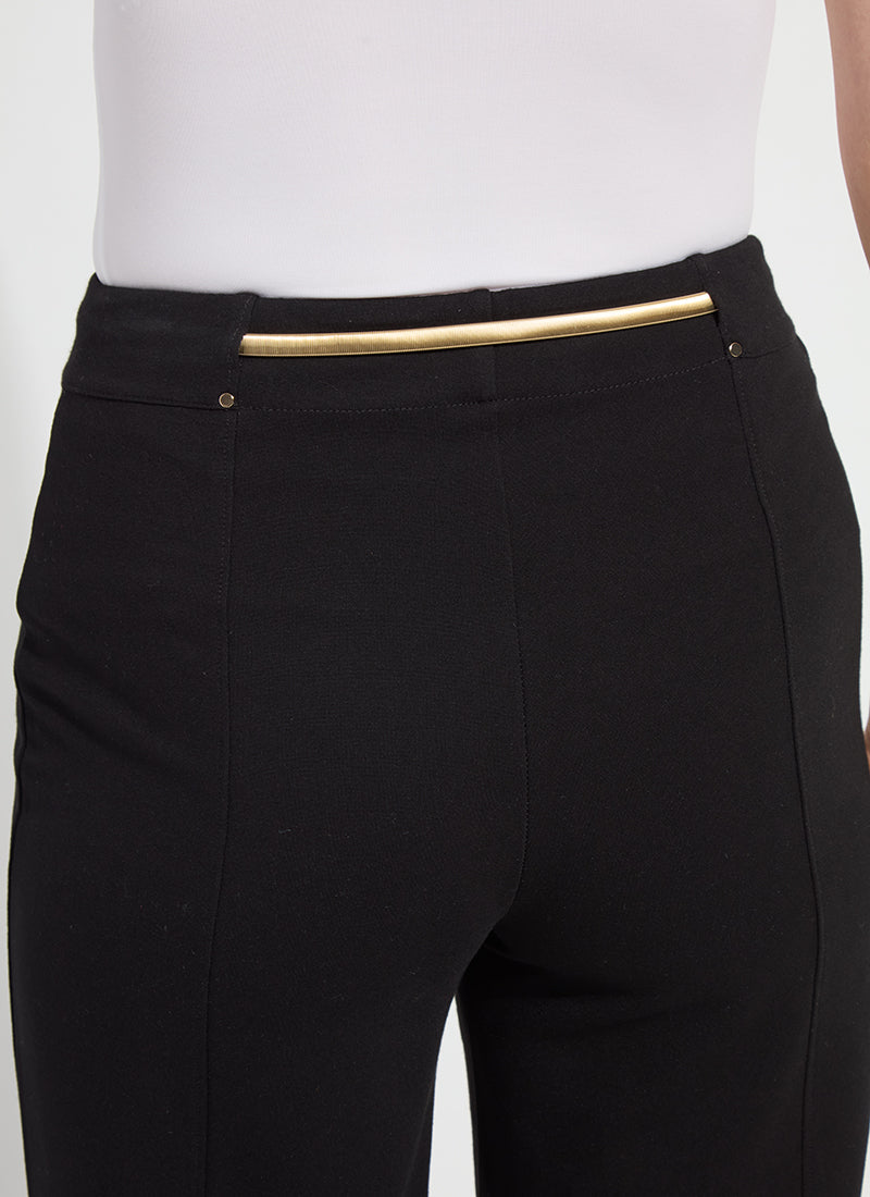 Lysse Ari Wide Leg Crop Fringe Belted Pant (24" Inseam) Black
