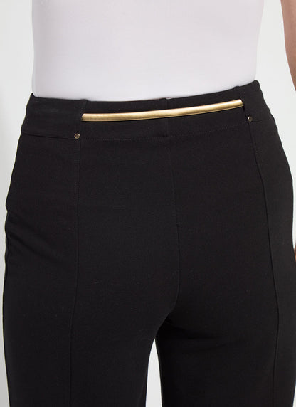 Lysse Ari Wide Leg Crop Fringe Belted Pant (24" Inseam) Black
