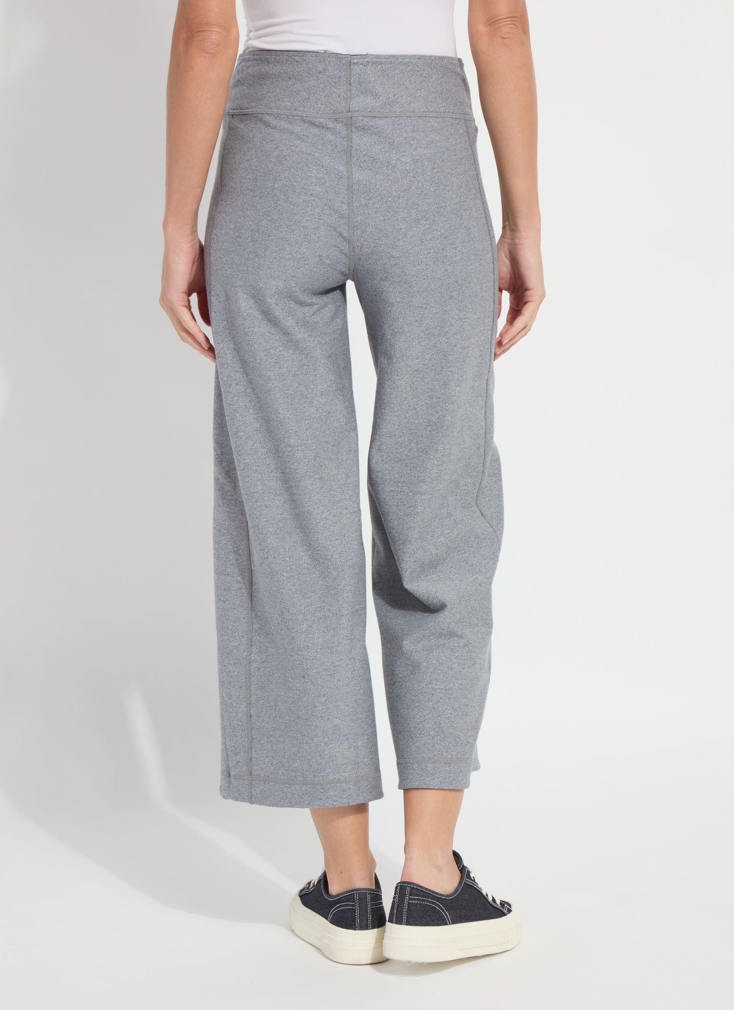 Lysse Jovie Reversible Wide Leg Crop Jogger (26" Inseam) True Navy Grey Melange