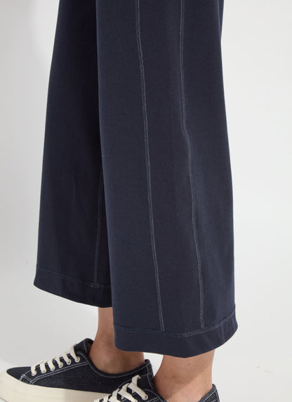 Lysse Jovie Reversible Wide Leg Crop Jogger (26" Inseam) True Navy Grey Melange