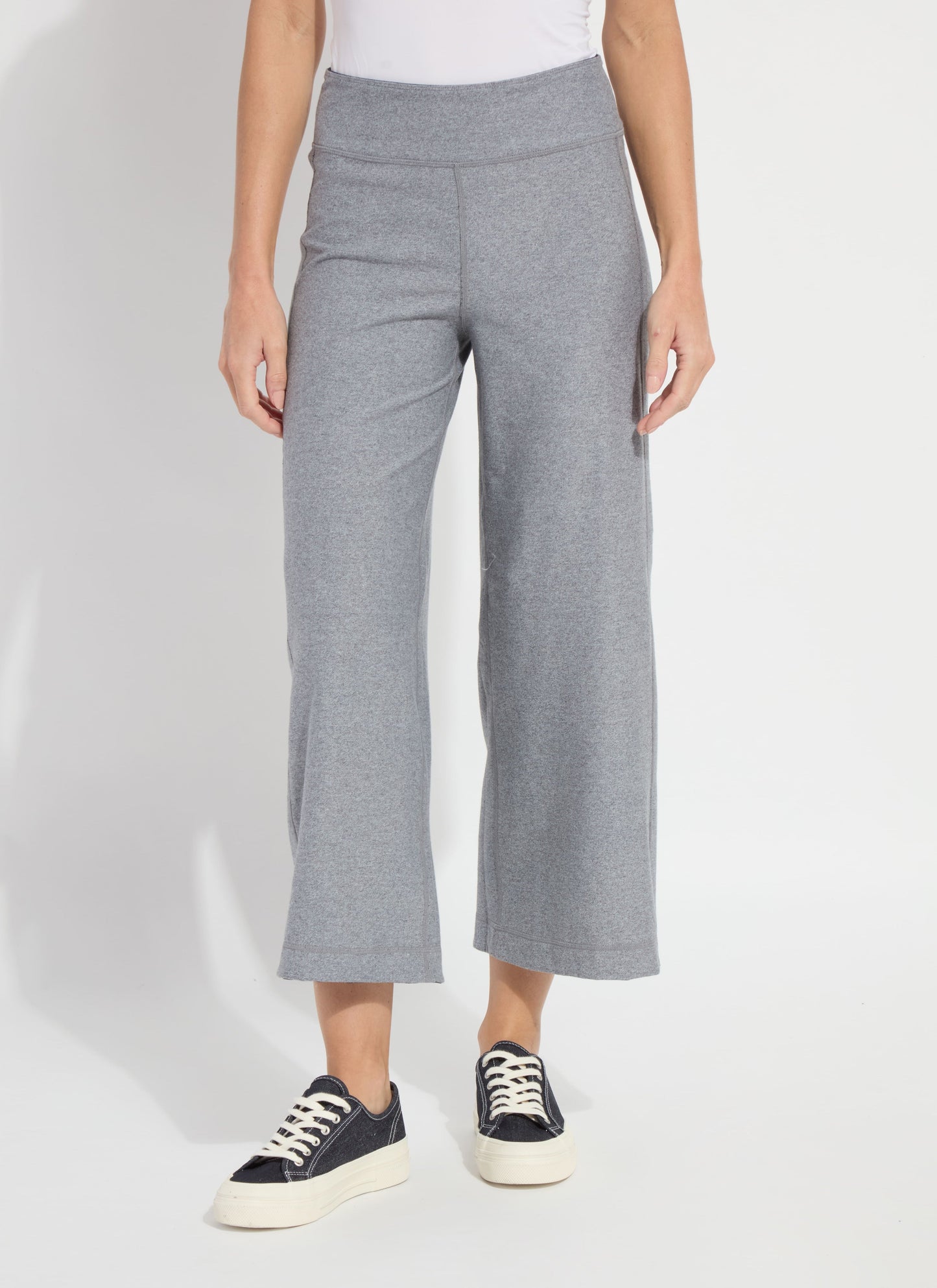 Lysse Jovie Reversible Wide Leg Crop Jogger (26" Inseam) True Navy Grey Melange