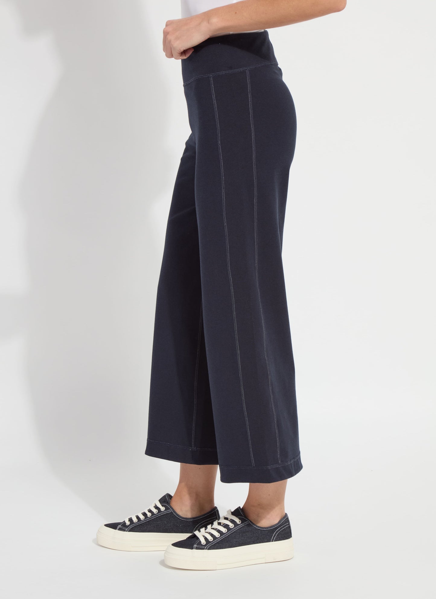 Lysse Jovie Reversible Wide Leg Crop Jogger (26" Inseam) True Navy Grey Melange