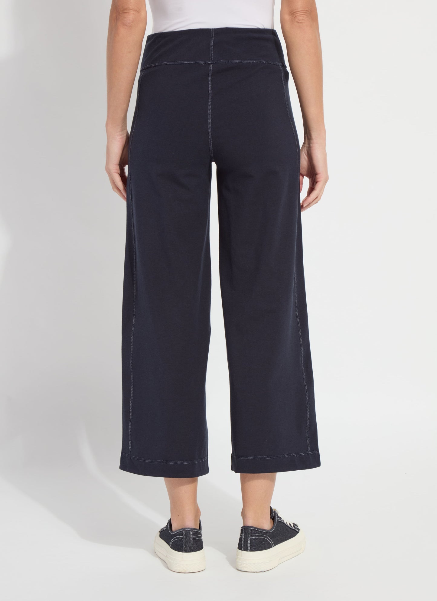 Lysse Jovie Reversible Wide Leg Crop Jogger (26" Inseam) True Navy Grey Melange