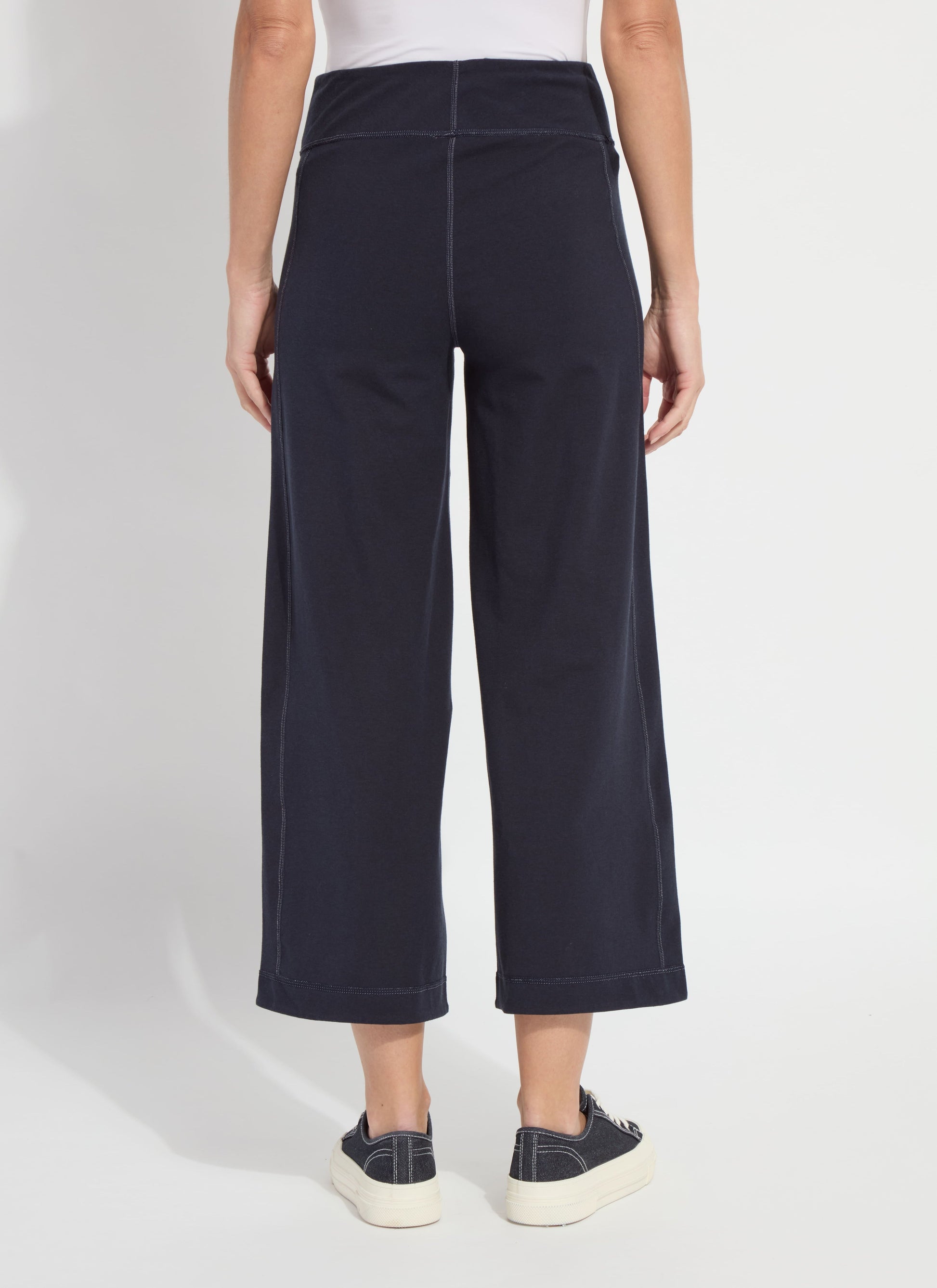 Lysse Jovie Reversible Wide Leg Crop Jogger (26" Inseam) True Navy Grey Melange