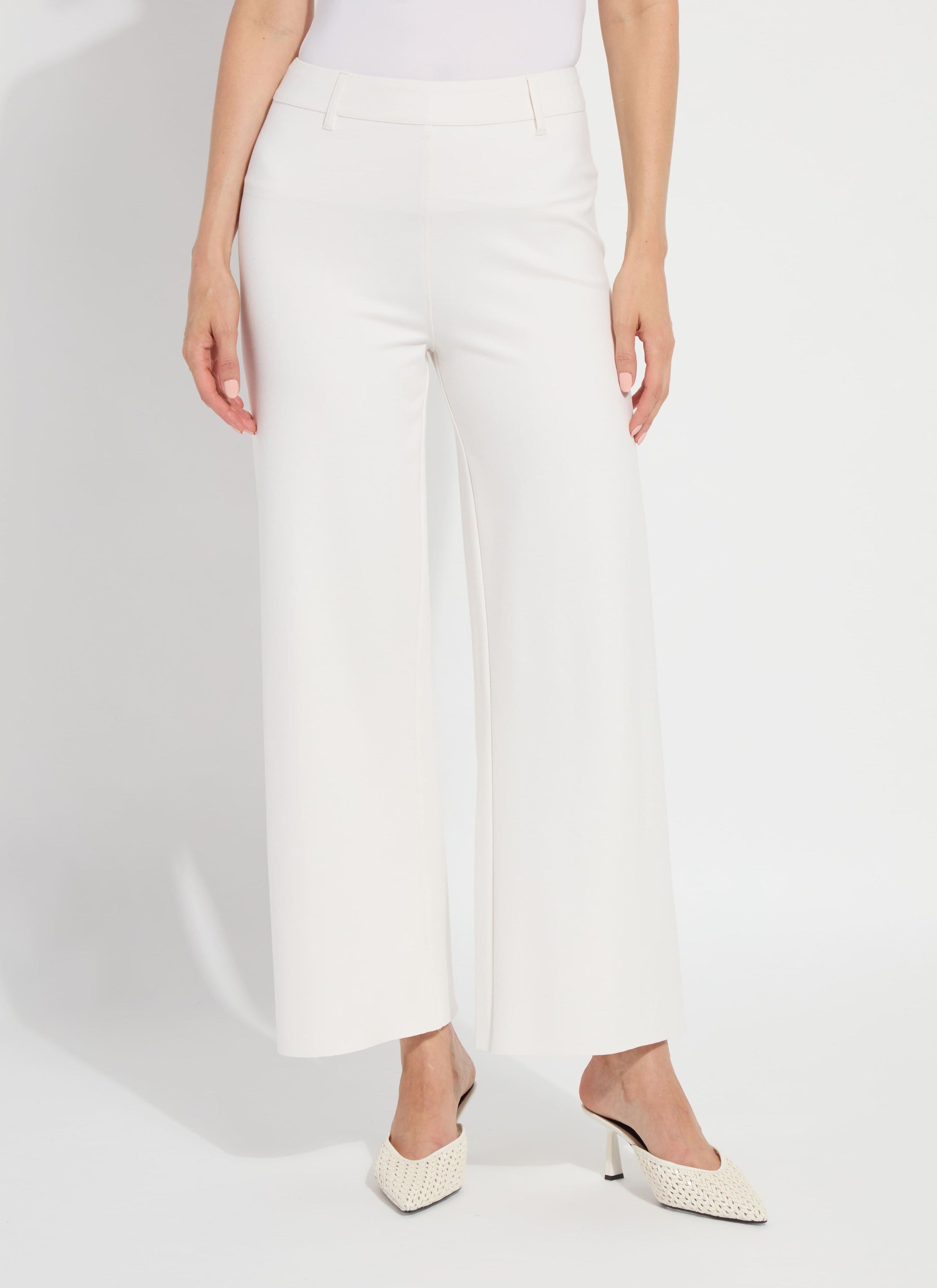 Lysse Erin Hi Waist Wide Leg Ponte - Chalk (28" Inseam) Chalk