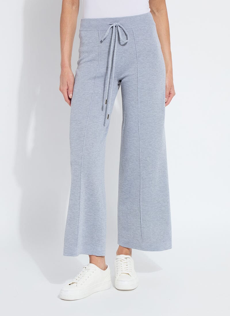 Lysse Violetta Knit Lounge Wide Leg Pant (28" Inseam) Grey Melange
