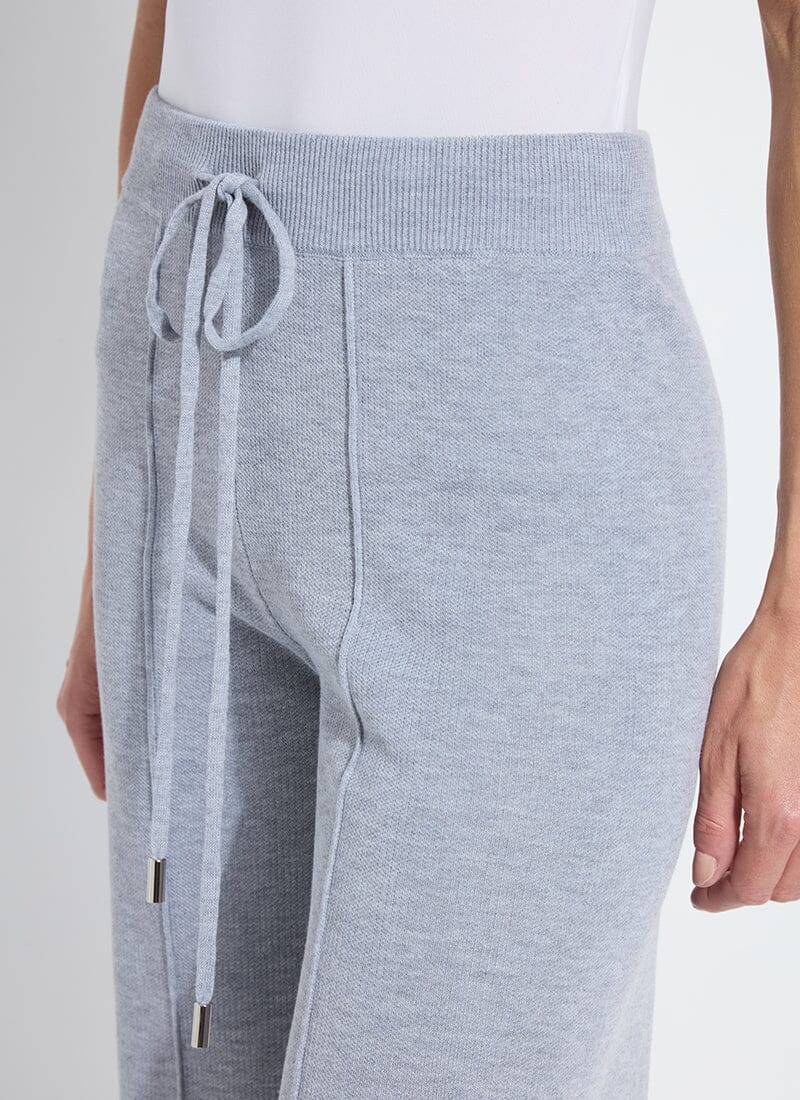 Lysse Violetta Knit Lounge Wide Leg Pant (28" Inseam) Grey Melange