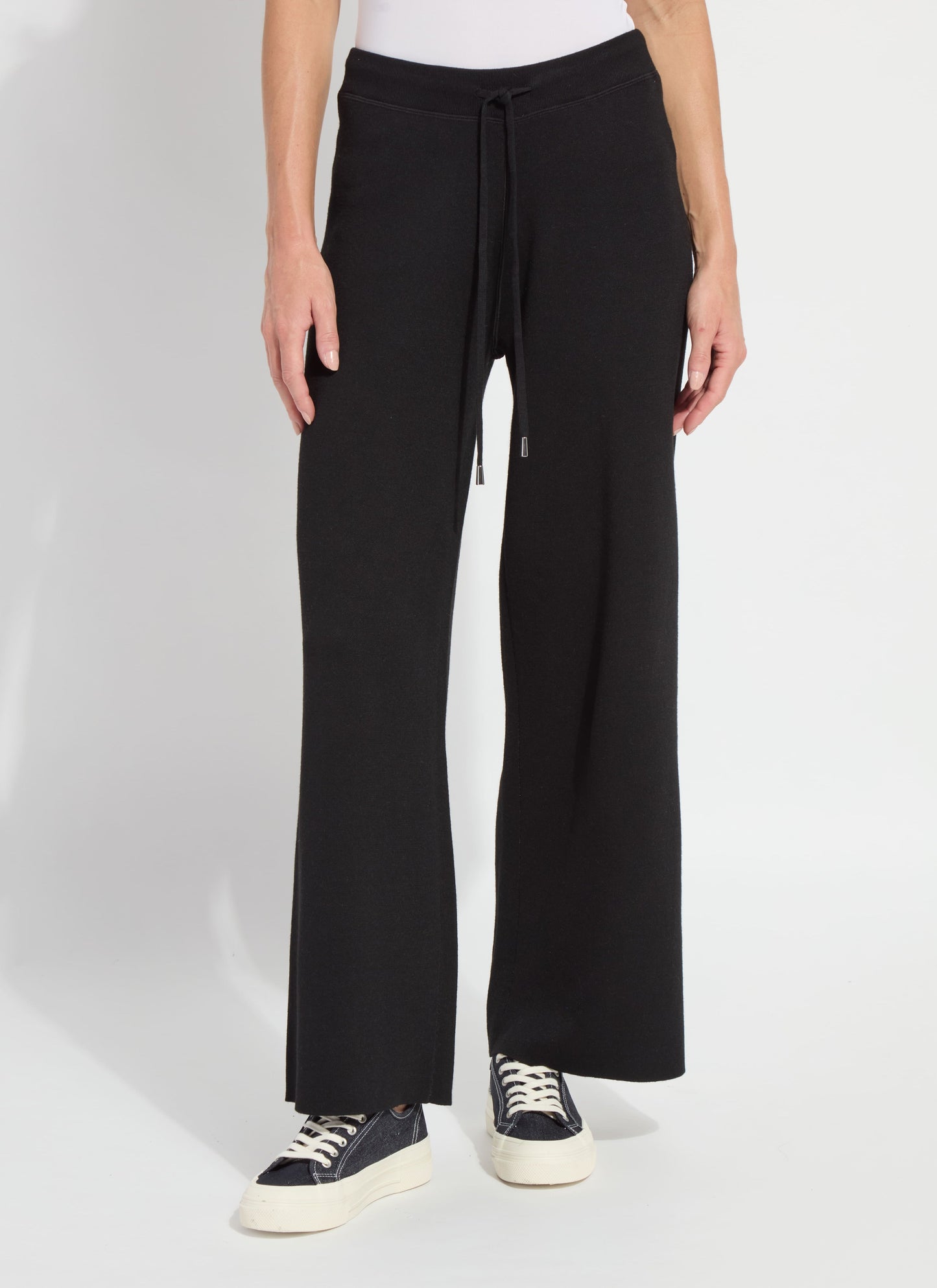 Lysse Odessa Reversible Knit Lounge Wide Leg (28" Inseam) Black/Pearl Grey Melange