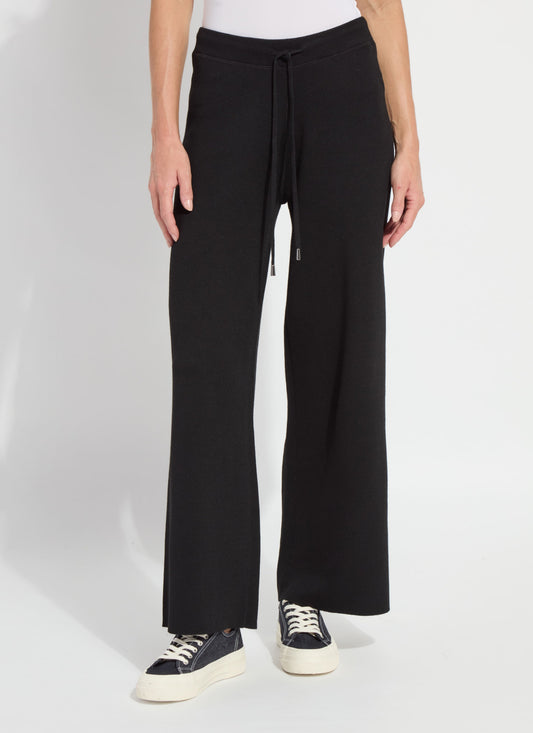 Lysse Odessa Reversible Knit Lounge Wide Leg (28" Inseam) Black/Pearl Grey Melange