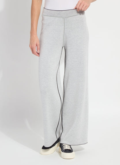 Lysse Odessa Reversible Knit Lounge Wide Leg (28" Inseam) Black/Pearl Grey Melange