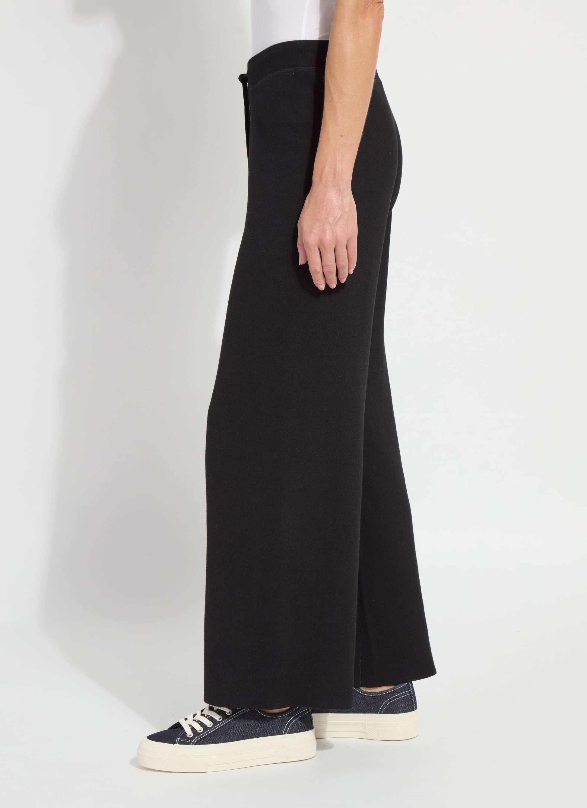 Lysse Odessa Reversible Knit Lounge Wide Leg (28" Inseam) Black/Pearl Grey Melange