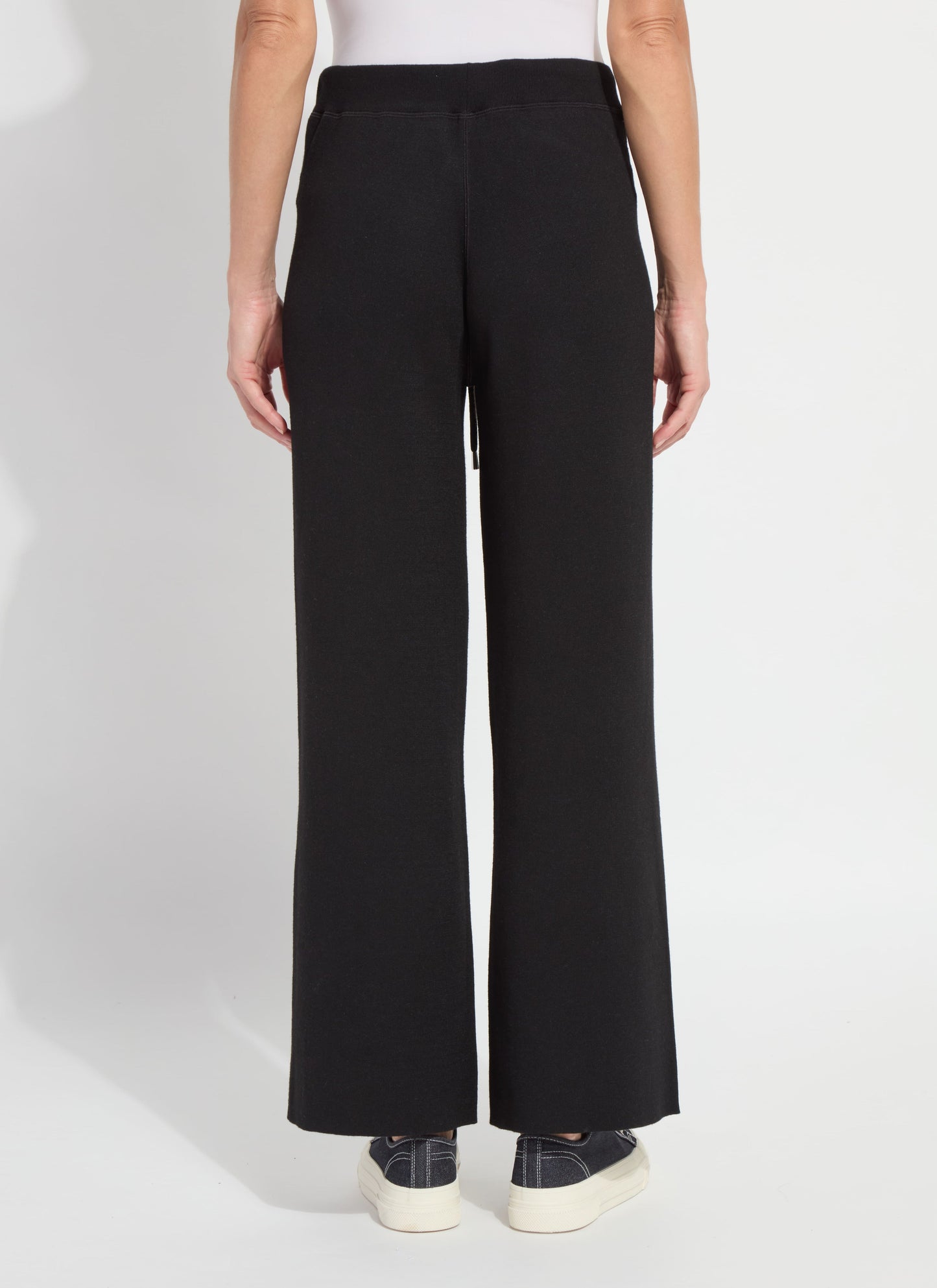 Lysse Odessa Reversible Knit Lounge Wide Leg (28" Inseam) Black/Pearl Grey Melange